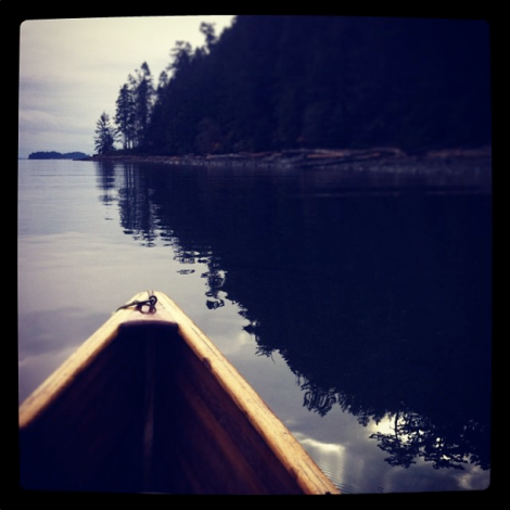 The silver water beckons my canoe. I am easily convinced.